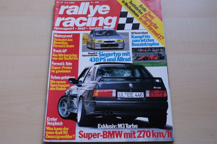 Deckblatt Rallye Racing (16/1988)